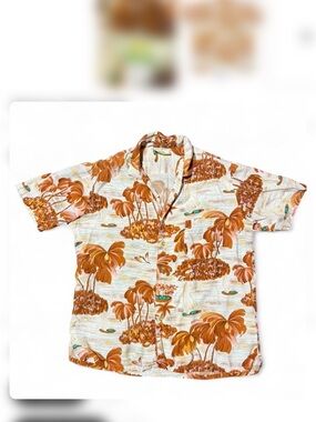 Vintage Maui Valley Hawaiian Shirt Floral Surf Print Button Up Retro Beach Men S